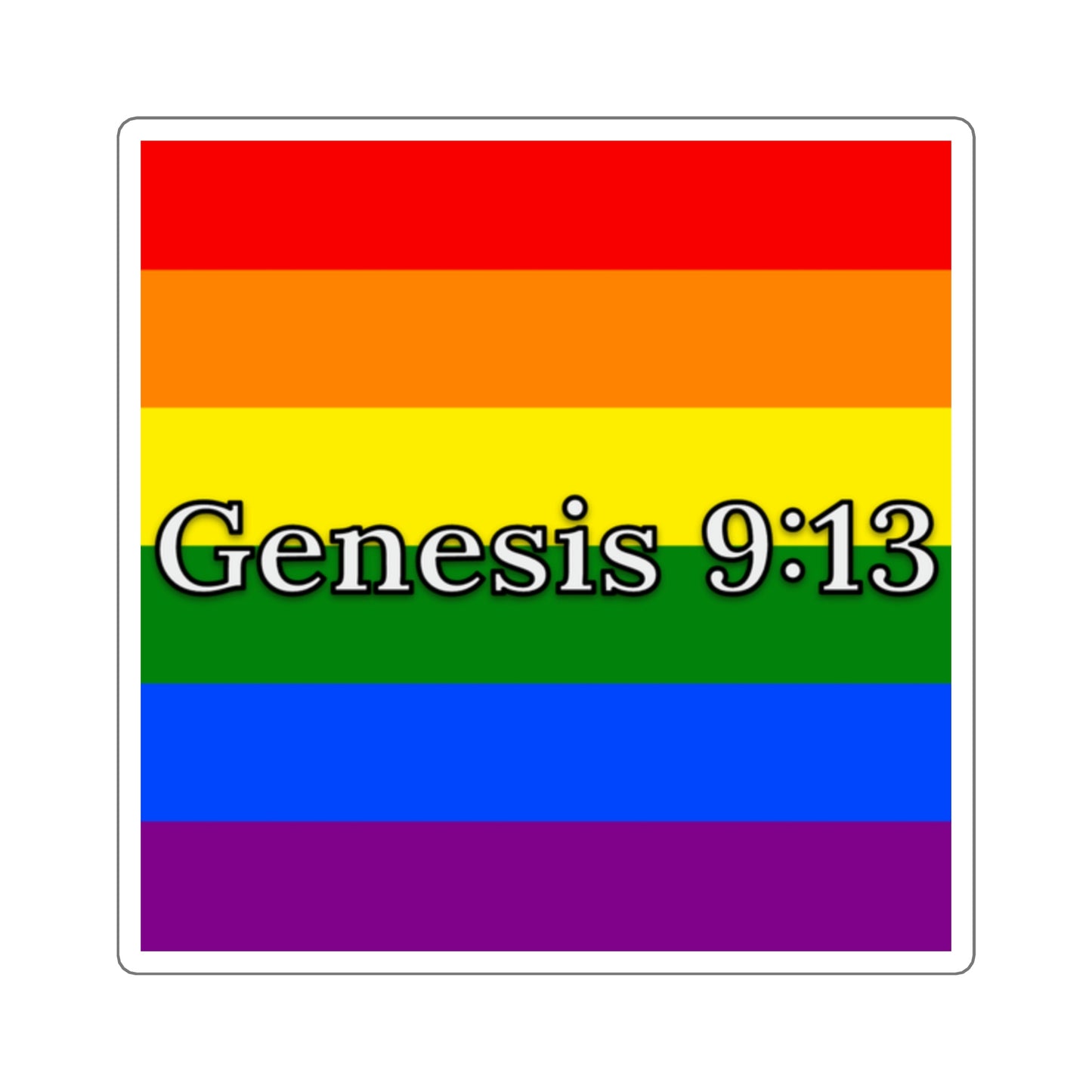 Genesis 9:13 Rainbow 2" Square Sticker